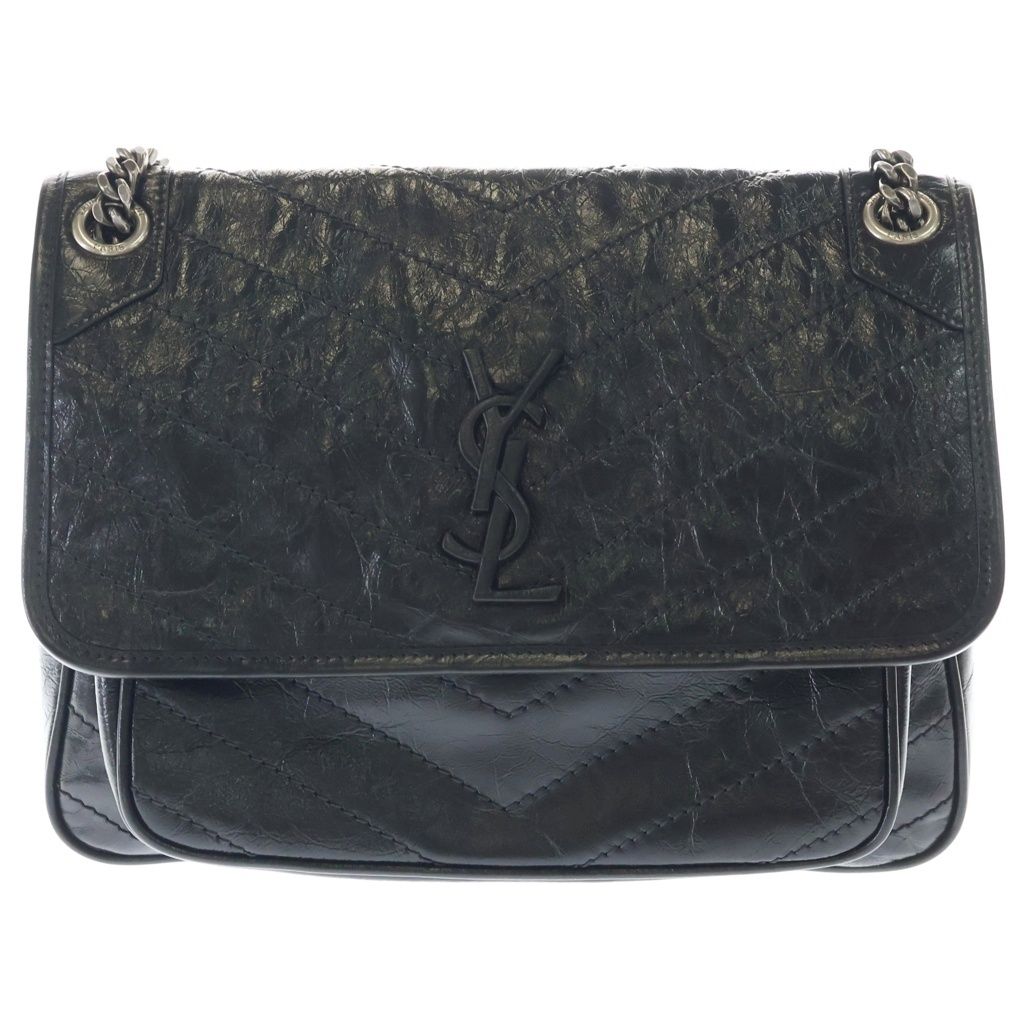 SAINT LAURENT PARIS (サンローランパリ) ニキ ベイビー ショルダーバッグ チェーンバッグ ブラック レザー 533037 シルバー金具