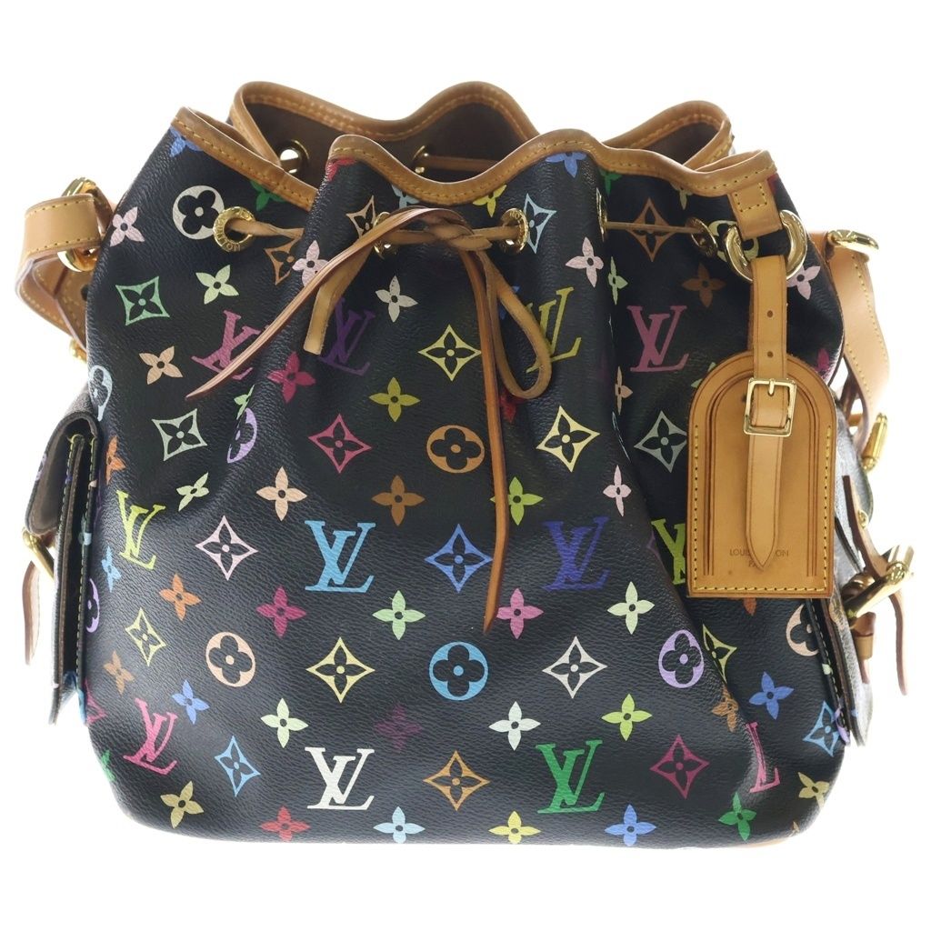LOUIS VUITTON (ルイヴィトン) モノグラム マルチカラー プチ ノエ 2WAYバッグ ハンドバッグ ショルダーバッグ ブラウン×ブラック レザー×PVC M42230 ゴールド金具