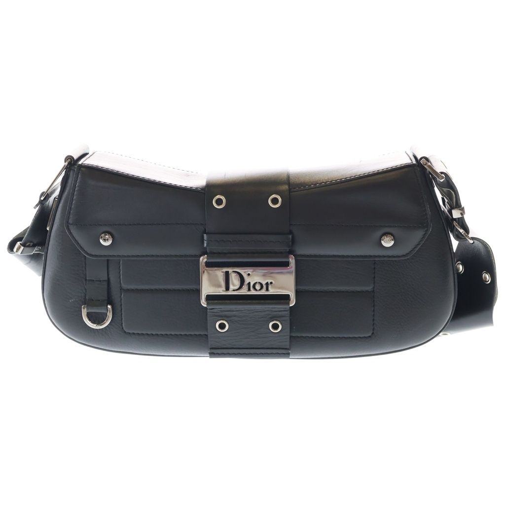 Christian Dior (クリスチャンディオール) トロッター ストリートシック ハンドバッグ ワンショルダーバッグ ブラック レザー シルバー金具