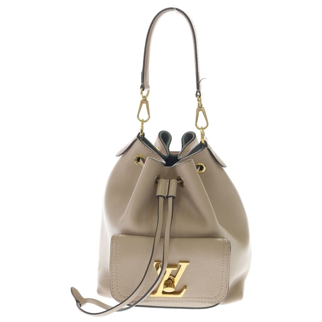 LOUIS VUITTON (ルイヴィトン) ロックミー バケットNV ハンドバッグ ショルダーバッグ ベージュ レザー ゴールド金具