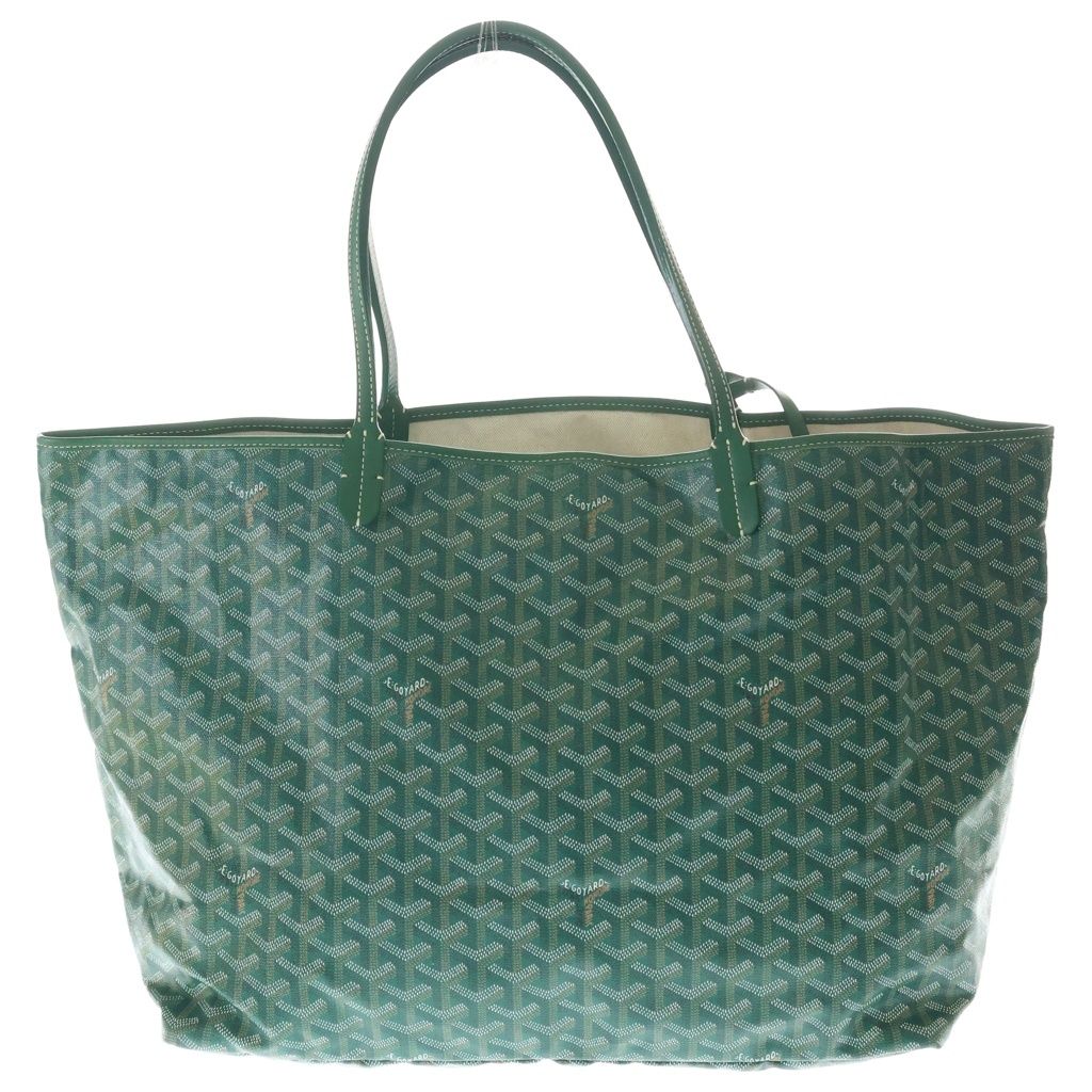 GOYARD (ゴヤール) サンルイGM トートバッグ ハンドバッグ グリーン レザー×PVC