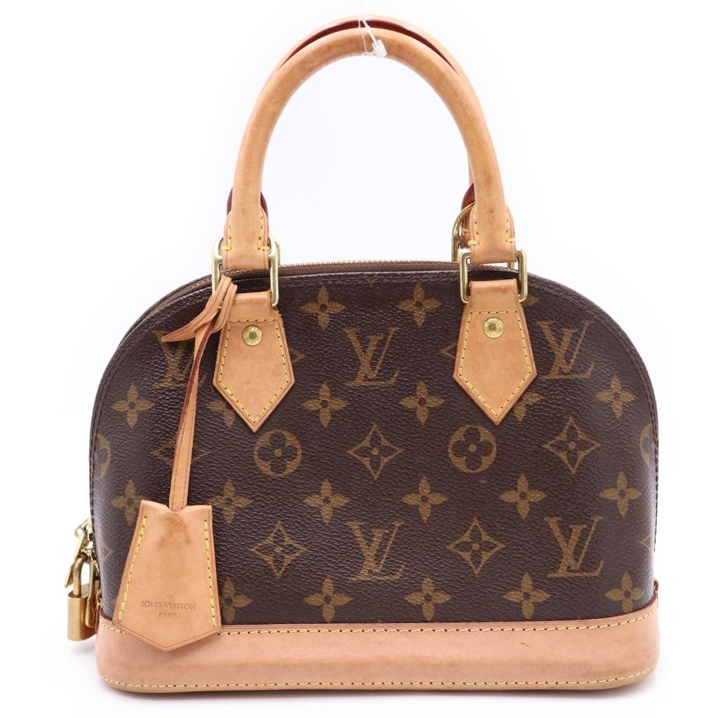 LOUIS VUITTON (ルイヴィトン) モノグラム アルマ BB ハンドバッグ ブラウン レザー×PVC M53152 ゴールド金具