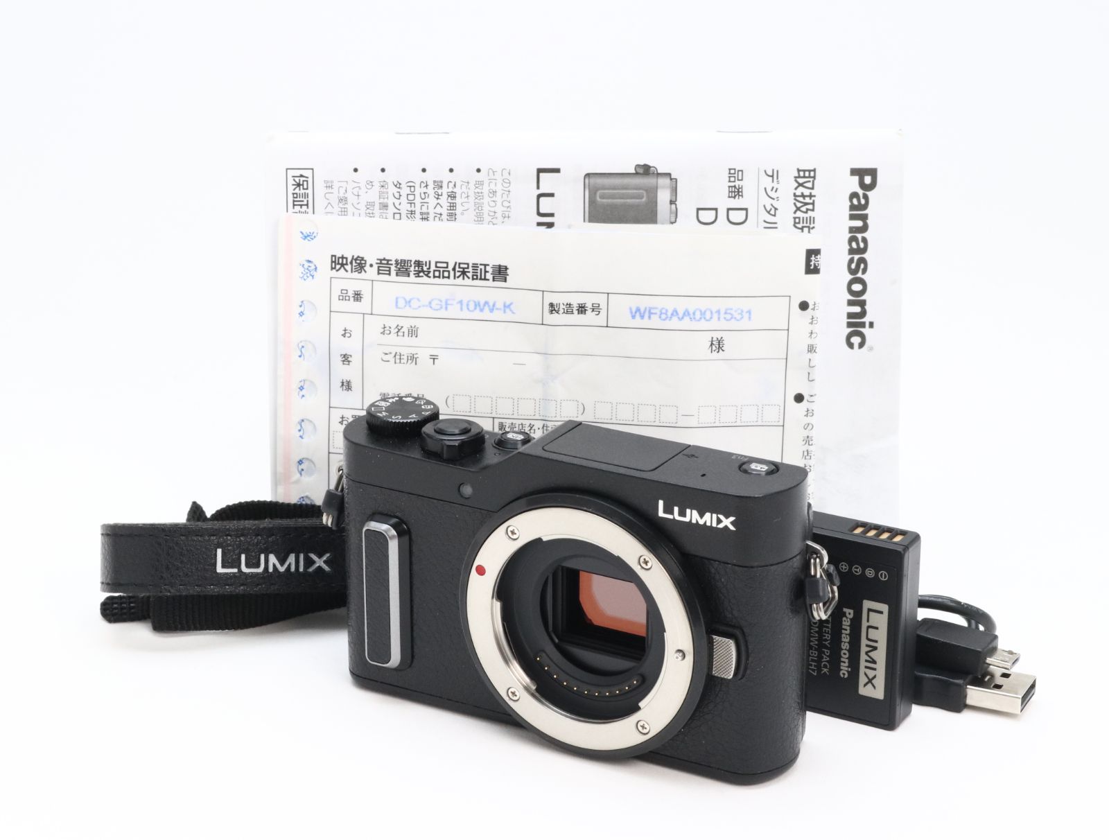 A+ (美品) Panasonic パナソニック LUMIX DC-GF10 ボディ ブラック シャッター回数5981 初期不良返品対応 55-261