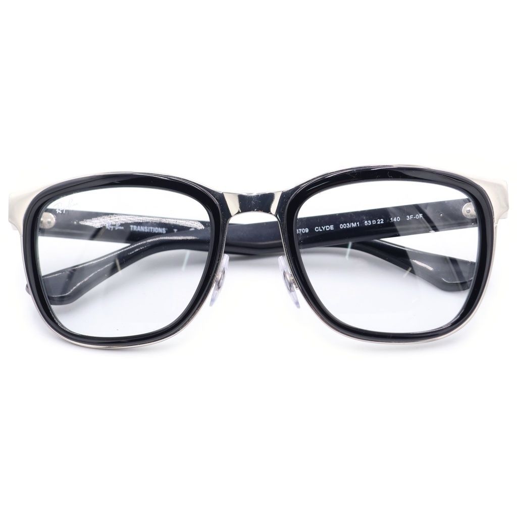 Ray Ban (レイバン) CLYDE TRANSTIONS 調光レンズ サングラス メガネ アイウェア 53□22 140 ブラック/シルバー RB3709