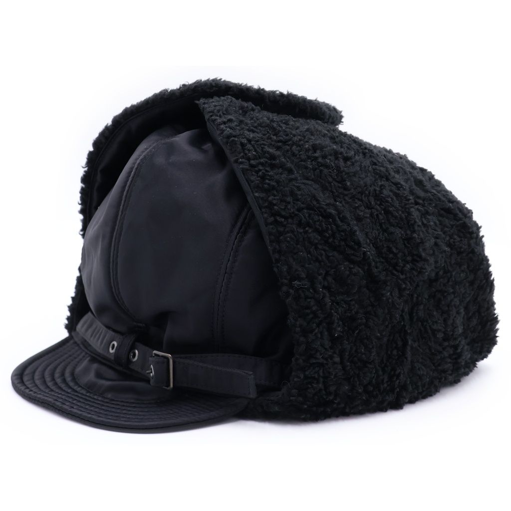 JUNYA WATANABE COMME des GARCONS (ジュンヤワタナベ コムデギャルソン) ベルトデザイン ナイロンフライトキャップ ブラック WR-K601