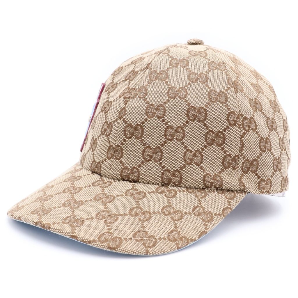 GUCCI (グッチ) 25SS ×Higuchi Yuko GG Canvas Cap ヒグチユウコ GGキャンバス ベースボールキャップ 帽子 ベージュ/ブルー 847862 3HBFT