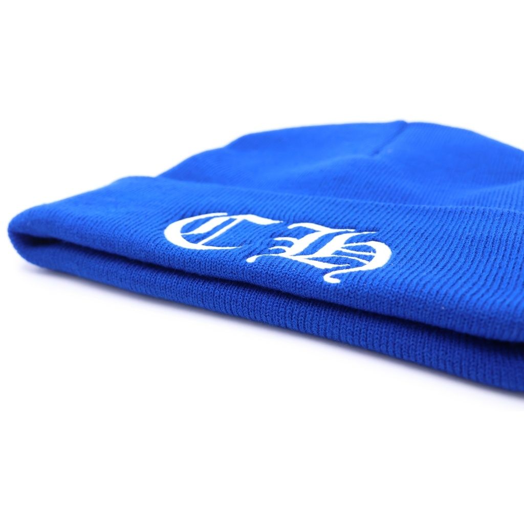 CHROME HEARTS (クロムハーツ) BLUE WATCH CAP CHロゴ刺繍 ワッチ