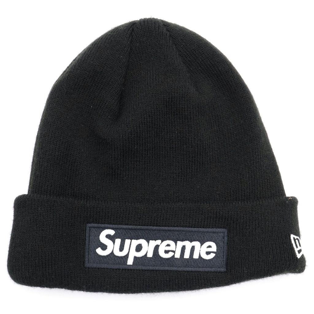 SUPREME (シュプリーム) 23AW ×New Era Box Logo Beanie ニューエラ ボックスロゴ ビーニー ニットキャップ 帽子 ブラック