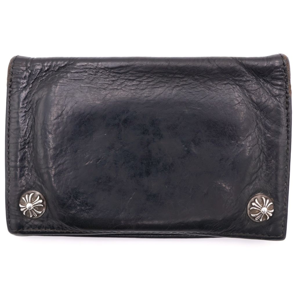 CHROME HEARTS (クロムハーツ) CHクロスボールボタンレザーウォレット財布