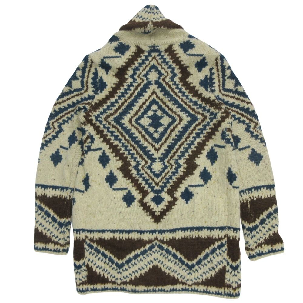 美品 RALPH LAUREN ラルフローレン デニムアンドサプライ ニット セーター ショールカーディガン カウチン ネイティブ柄 ブラウン メンズ 古着 中古 USED 美品 RALPH LAUREN ラルフローレン デニムアンドサプライ ニット