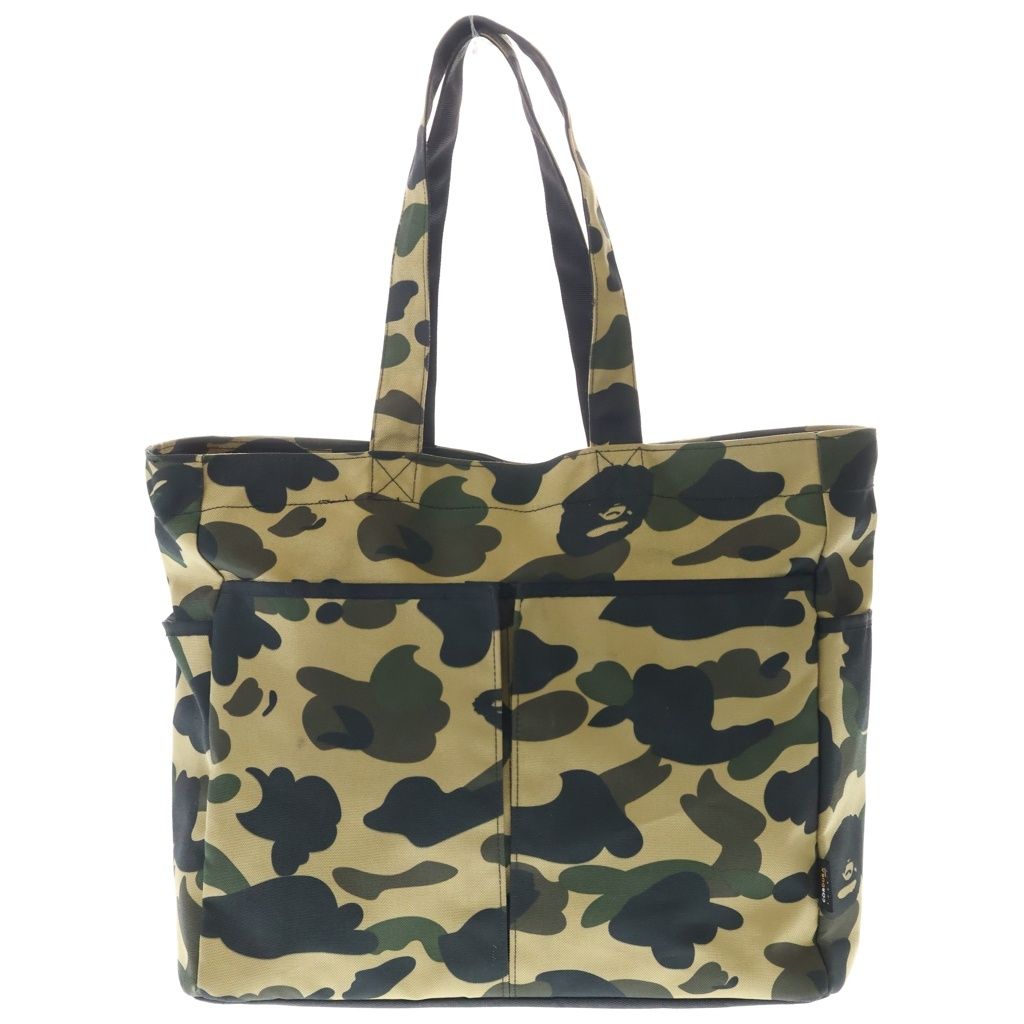 A BATHING APE (アベイシングエイプ) 1st camo カモフラ総柄 トートバッグ ハンドバッグ グリーン