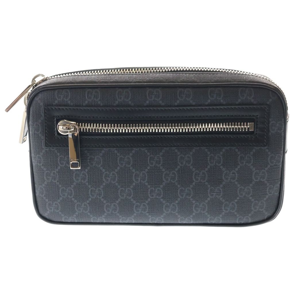 GUCCI (グッチ) GGスプリーム ボディバッグ ウエストバッグ ブラック 792094