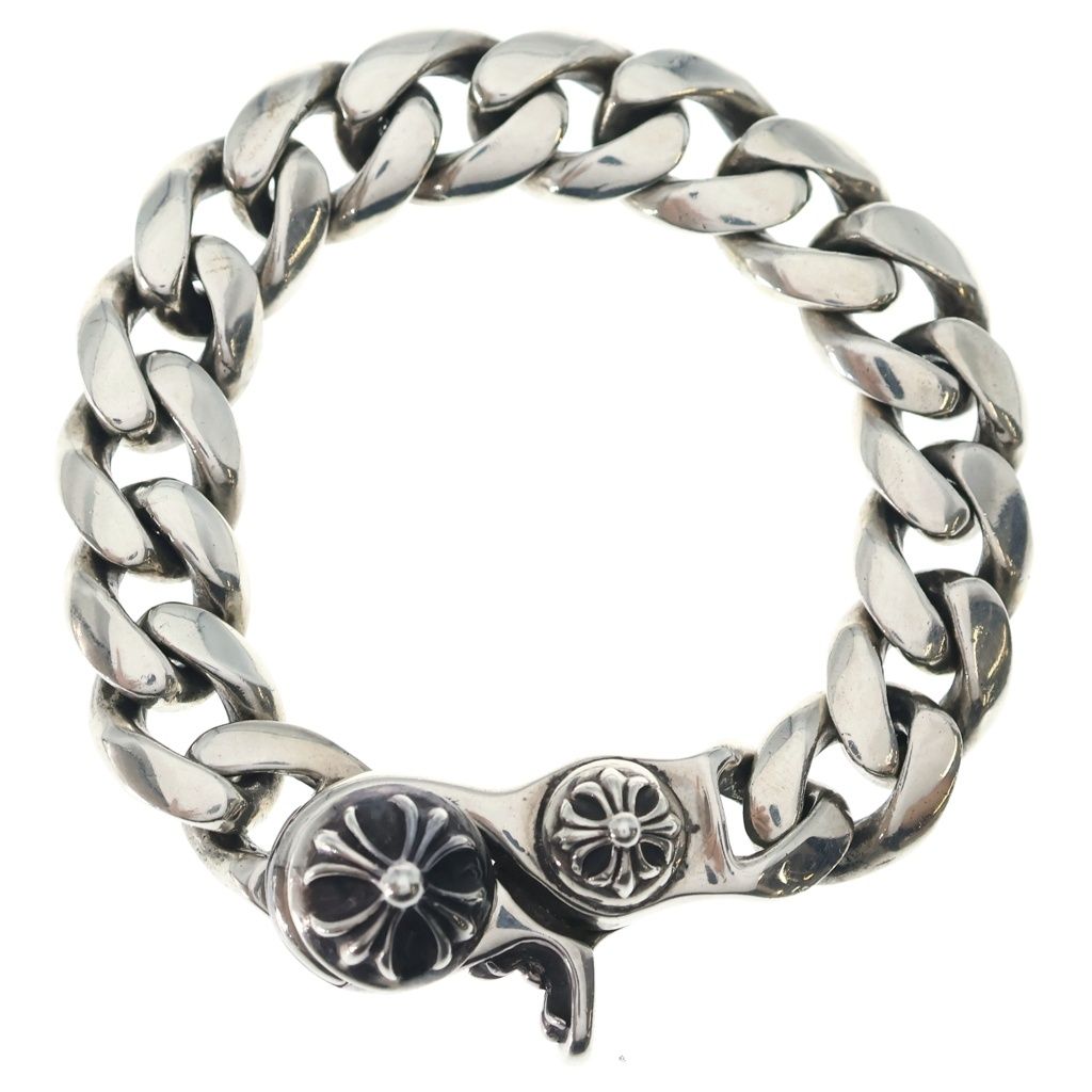 CHROME HEARTS (クロムハーツ) CLSC CHN LNK SML クラシックリンクスモールクリップブレスレット 15リンク シルバー