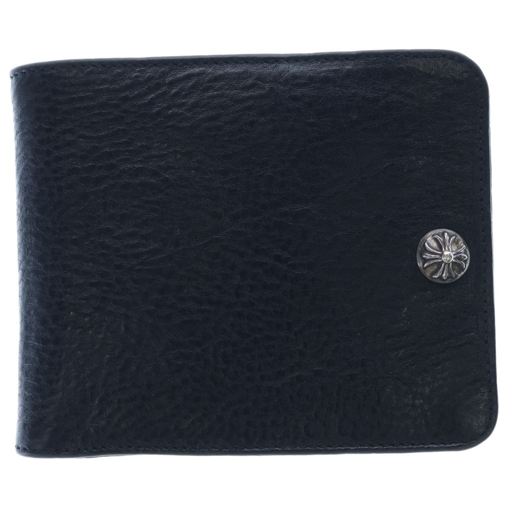 CHROME HEARTS (クロムハーツ) 1SNAP 1スナップ クロス ボールボタン レザーウォレット 財布 ブラック BCA361