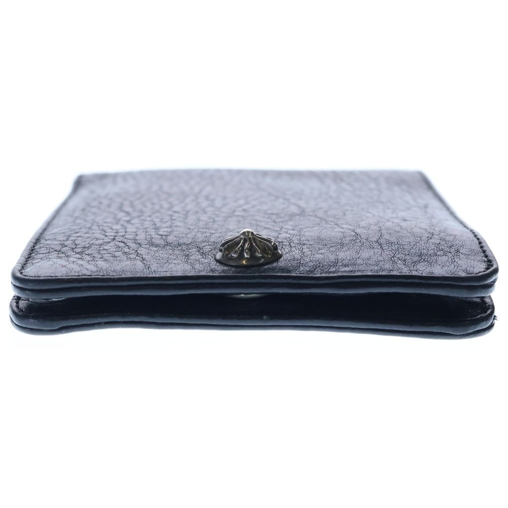 CHROME HEARTS (クロムハーツ) 1SNAP 1スナップ クロス ボールボタン レザーウォレット 財布 ブラック BCA361