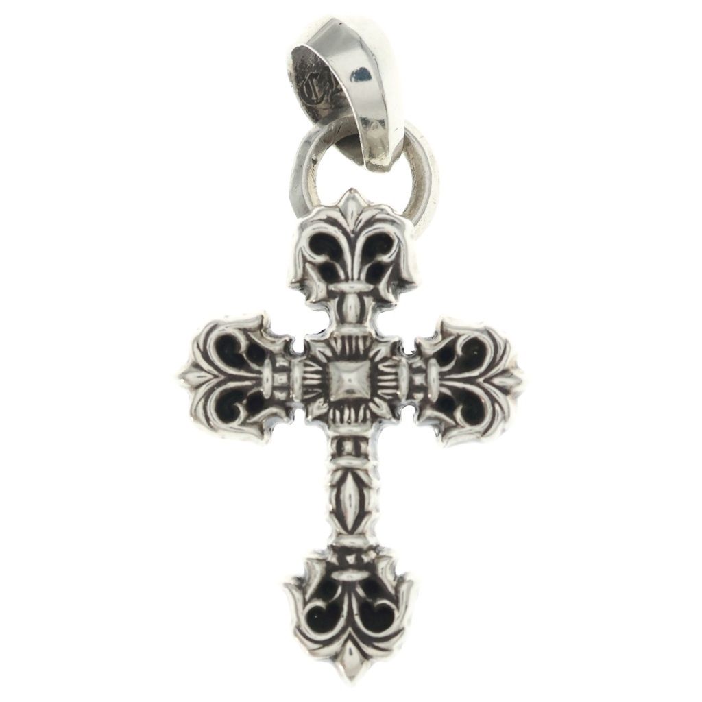 CHROME HEARTS (クロムハーツ) FILIG CROSS-XSM W BALE フィリグリークロスXSベイル wベイル ネックレストップ シルバー BCA262