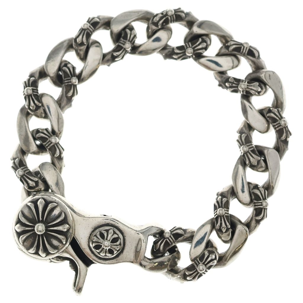 CHROME HEARTS (クロムハーツ) FNCY CHN LNK ファンシーリンククリップブレスレット 15リンク シルバー BCA145