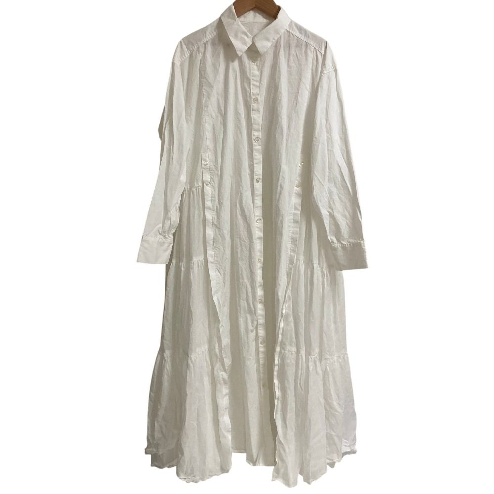 美品 23AW Grace Class グレースクラス サイドティアードシャツワンピース サイズ36 ホワイト レディース 古着 中古 USED