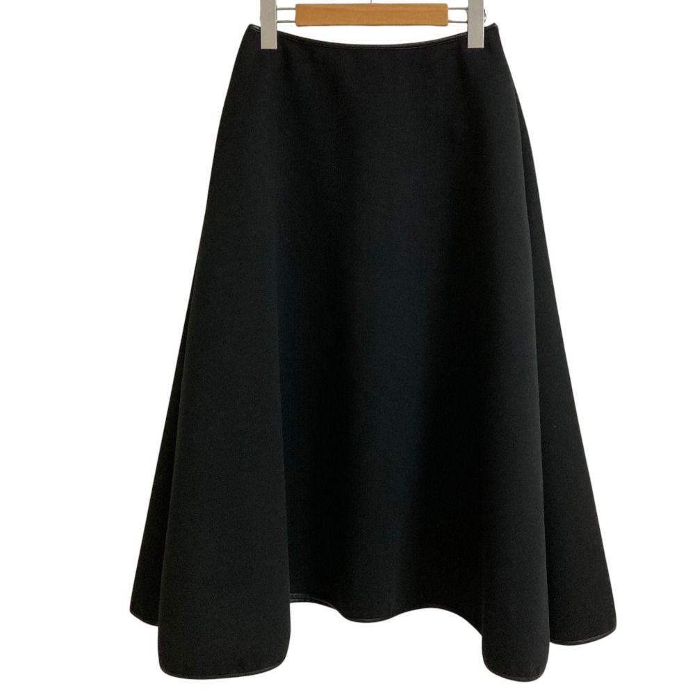 sheTokyo ブラック フレアスカート 36 美品 SHE TOKYO シートーキョー レザーパイピング フレア ロング