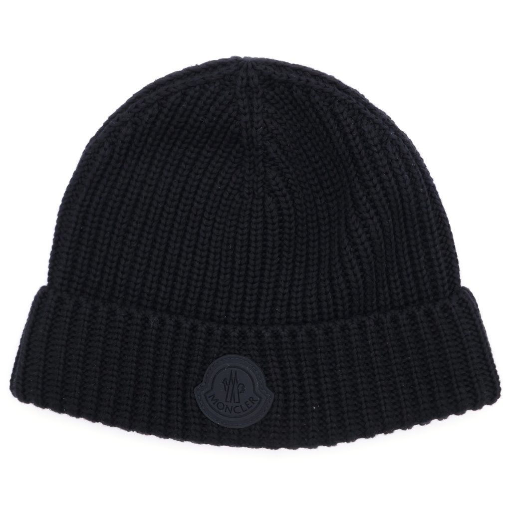 MONCLER (モンクレール) BERRETTO TRICOT HAT フロントロゴ ビーニー