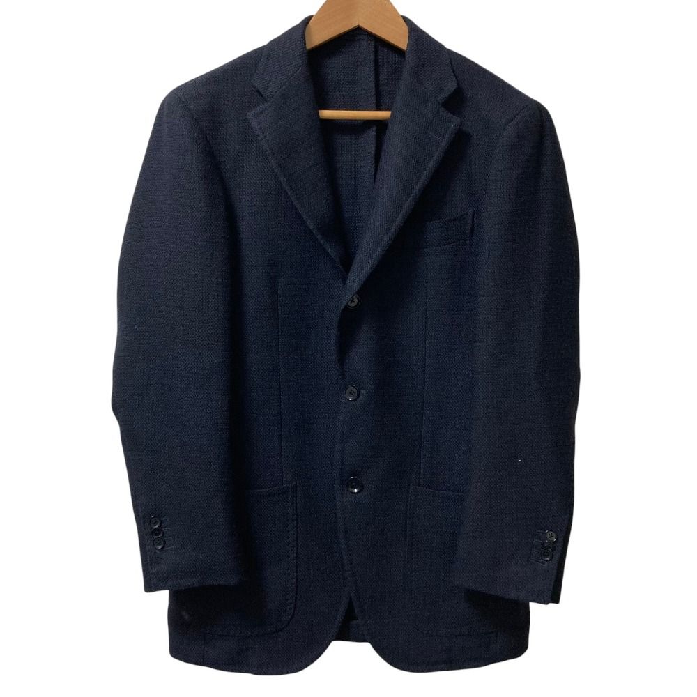 美品 RING JACKET New Balloon リングヂャケット ニューバルーン ウール ツイード テーラードジャケット サイズ50 ネイビー メンズ 古着 中古 USED