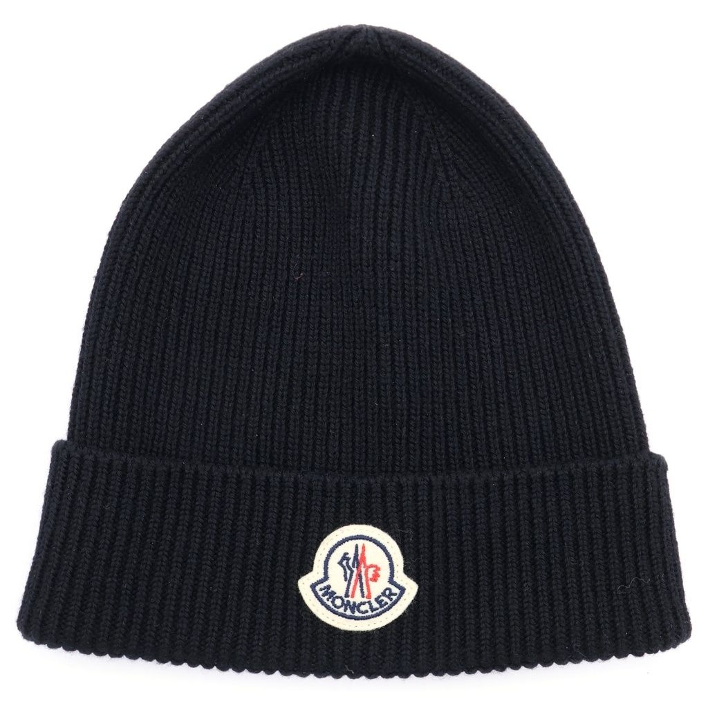 MONCLER (モンクレール) ウール ビーニー ニット帽 ブラック
