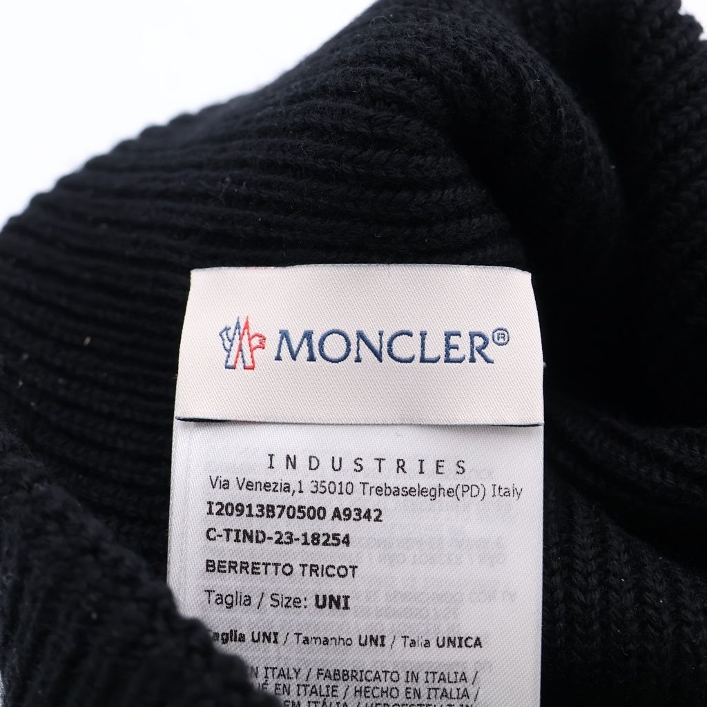 MONCLER (モンクレール) ウール ビーニー ニット帽 ブラック