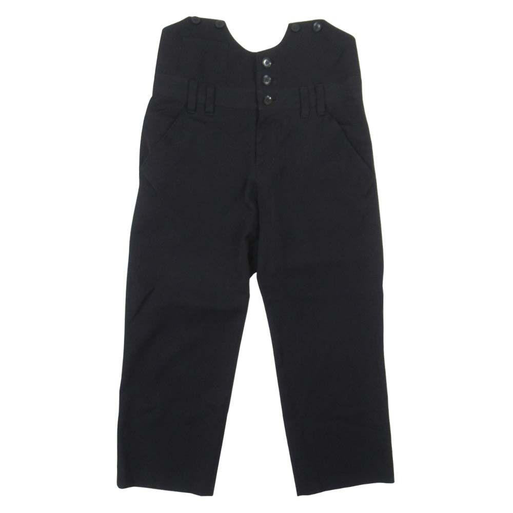 美品 REGULATION Yohji Yamamoto レギュレーション ヨウジヤマモト 07aw ウールギャバジン パンツ サロペット 2 黒 レディース 古着 中古 USED