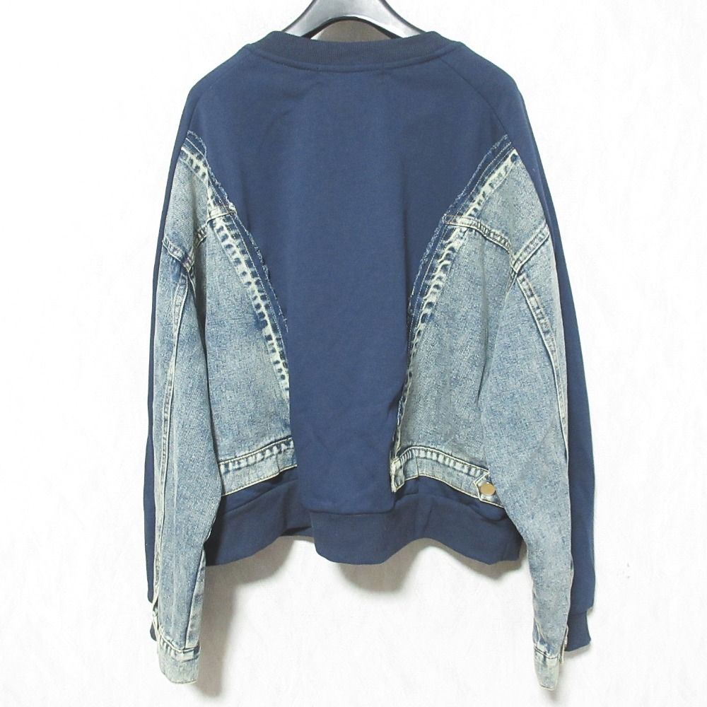 【MICALLE MICALLE】異素材デニム×スウェットドッキングトップス 美品 MICALLE MICALLE ミカーレミカーレ 素材デニムスウェット