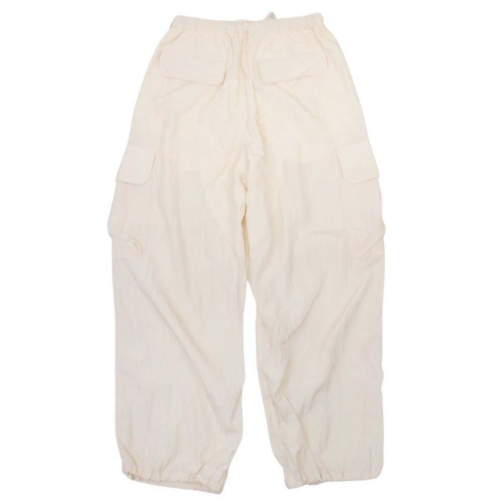 未使用 HER. ハー ワイドレッグ カーゴパンツ ボトムス ミリタリー レーヨンナイロン 1タック イージー 2 アイボリー レディース 古着 中古 USED