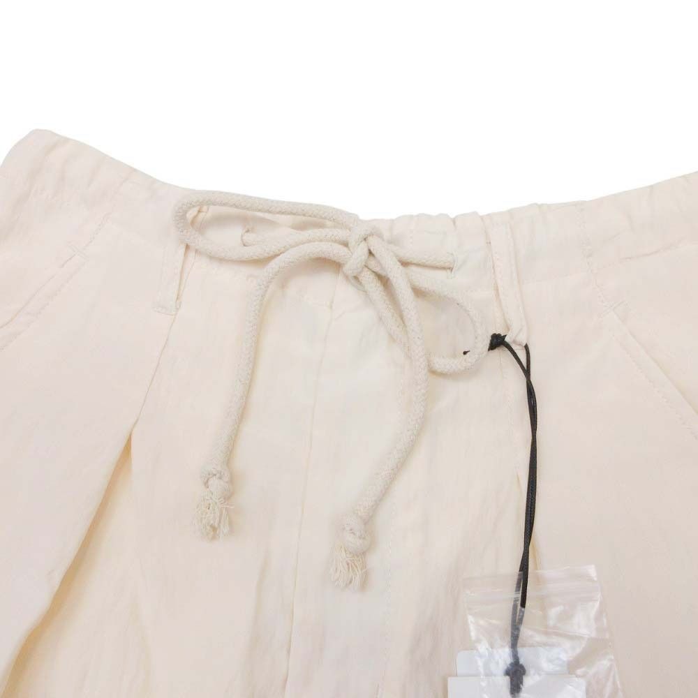 未使用 HER. ハー ワイドレッグ カーゴパンツ ボトムス ミリタリー レーヨンナイロン 1タック イージー 2 アイボリー レディース 古着 中古 USED
