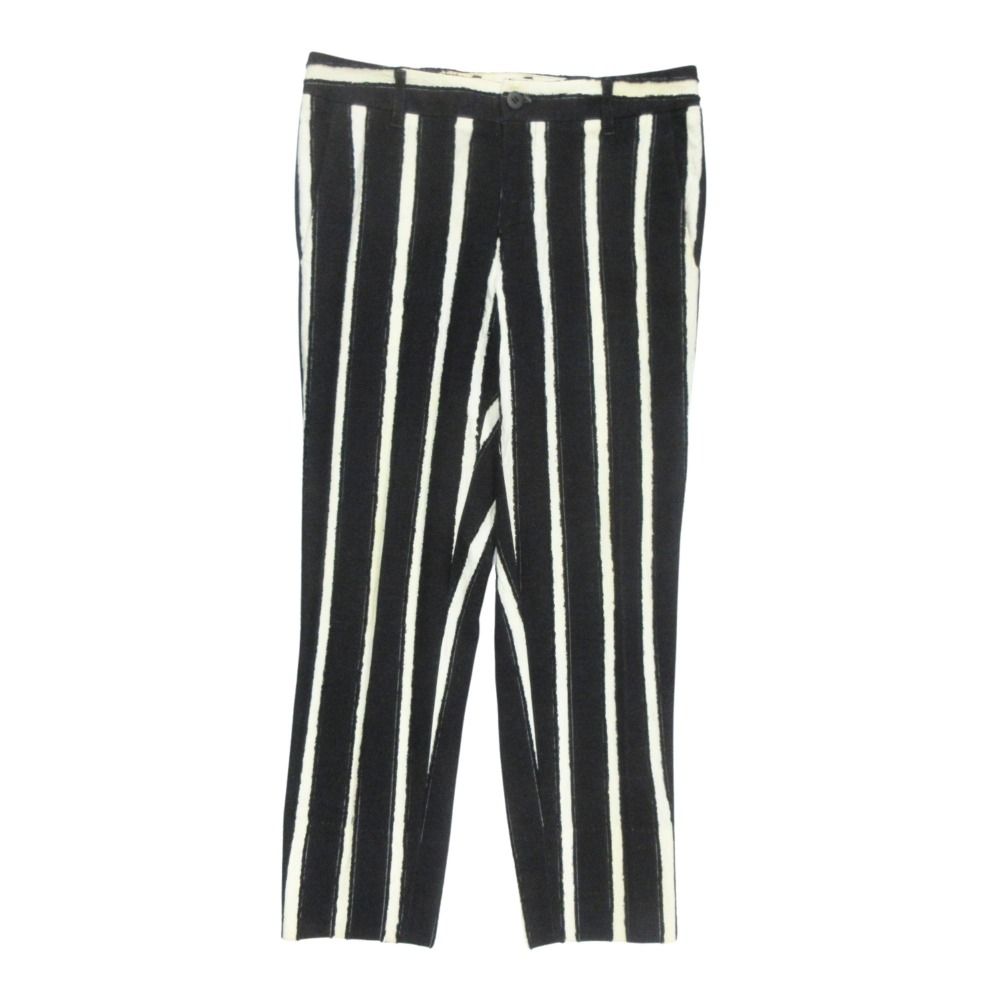 ISSEY MIYAKE イッセイミヤケ ストライプ ボーダー コットン デニム パンツ ボトムス IM31FF532 黒 ブラック 白 ホワイト レディース 古着 中古 USED 8,878円