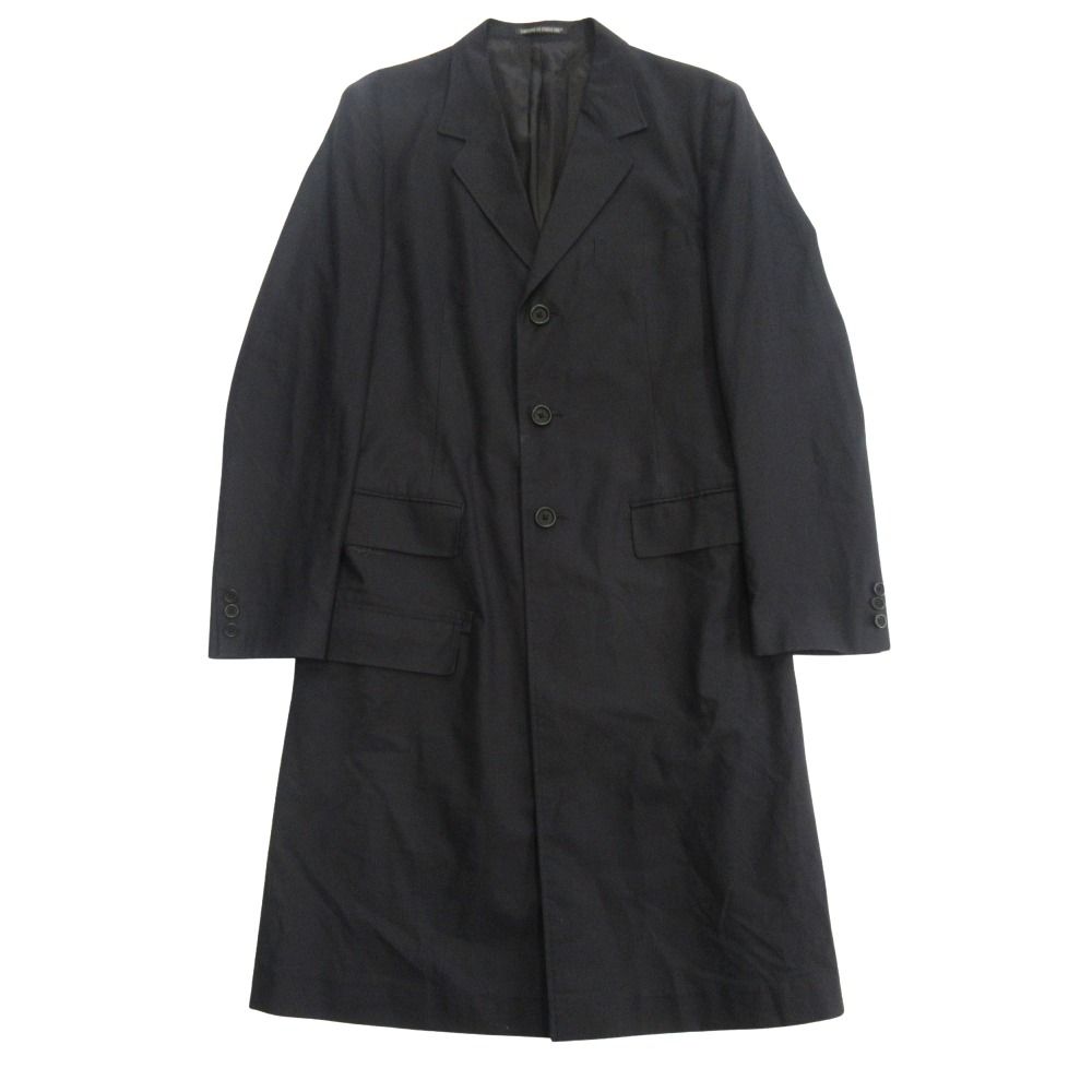 美品 Yohji Yamamoto ヨウジヤマモト 20aw BLACK Scandal ブラックスキャンダル ドクター ジャケット チェスター コート ロゴ 3 黒 メンズ 古着 中古 USED