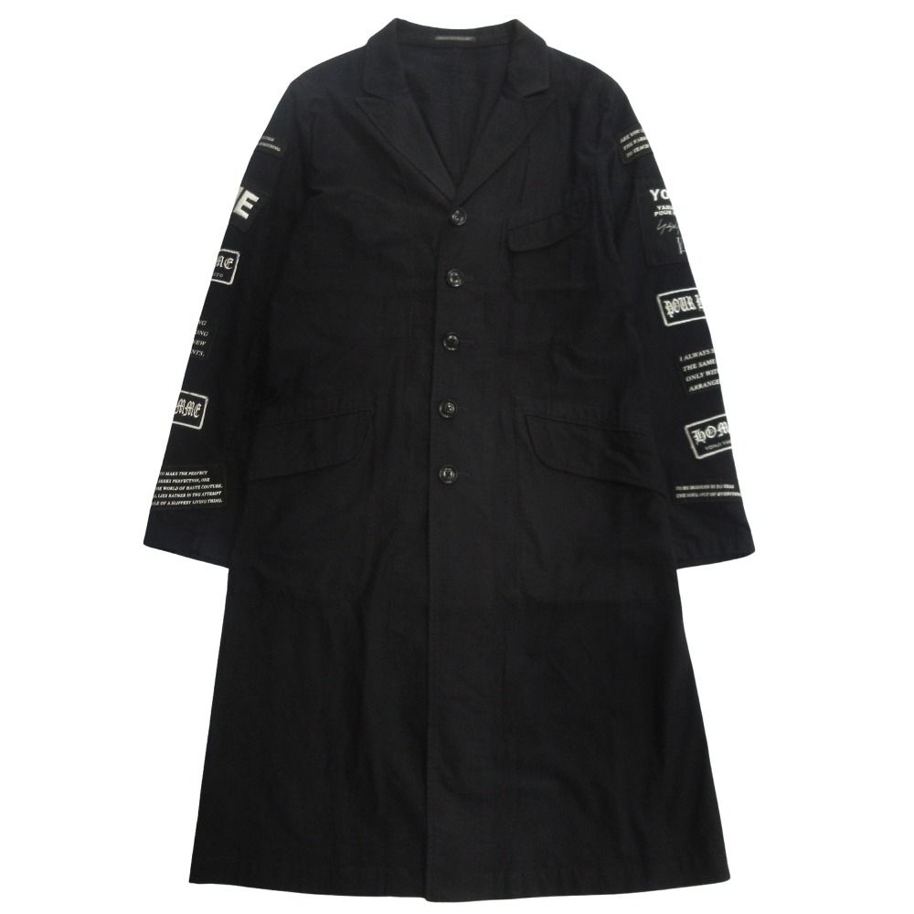 美品 Yohji Yamamoto POUR HOMME ヨウジヤマモトプールオム × READYMADE レディメイド 17ss ロング ジャケット コート 2 ブラック メンズ 古着 中古 USED