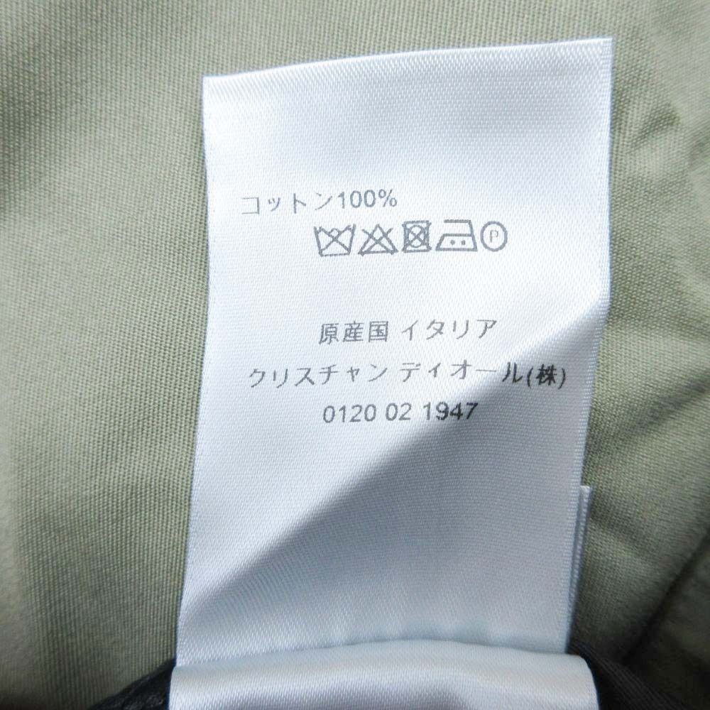 未使用 DIOR ディオール CD Icon CDロゴ刺繍 ノータック スラックス コットンツイル テーパードパンツ 48 カーキ メンズ 古着 中古 USED