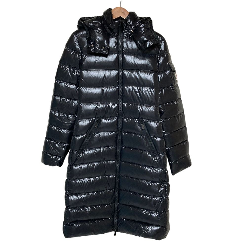美品 MONCLER モンクレール MOKA ナイロン フーデッド ダウンコート 00 ブラック レディース 古着 中古 USED