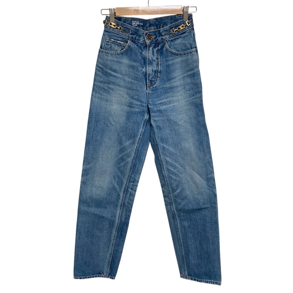 美品 CELINE セリーヌ マーガレットデニムパンツ ジーンズ W_HR_014 N861 930F 07UW サイズW24 インディゴ レディース 古着 中古 USED