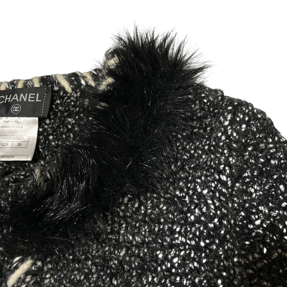 美品 CHANEL シャネル ツイードニット ジップアップジャケット P39892