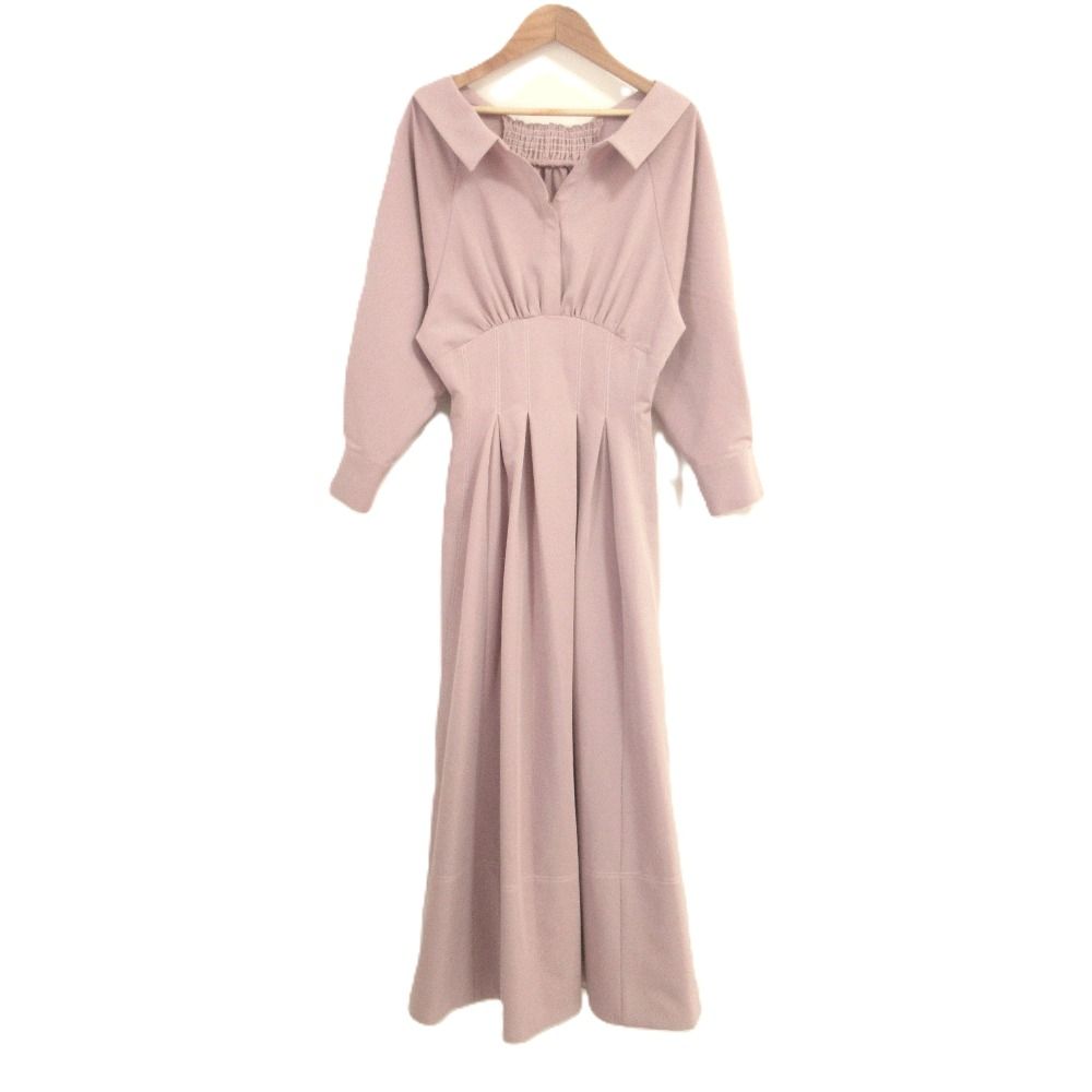 良品 Her Lip to ハーリップトゥ Montecristo Long Dress ワンピース Mサイズ くすみピンク レディース 古着 中古 USED