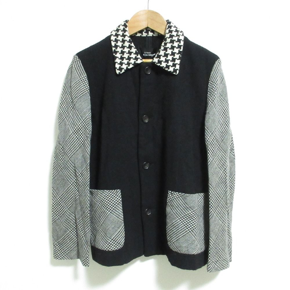 美品 tricot COMME des GARCONS トリコ コムデギャルソン 切替しニット ジャケット ブラック レディース 古着 中古 USED