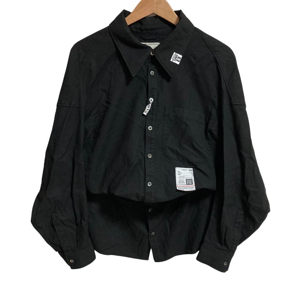 良品 Maison MIHARA YASUHIRO メゾン ミハラヤスヒロ コットンドビー ドロップショルダーシャツ K11SH101 サイズ38 ブラック レディース 古着 中古 USED 7,246円