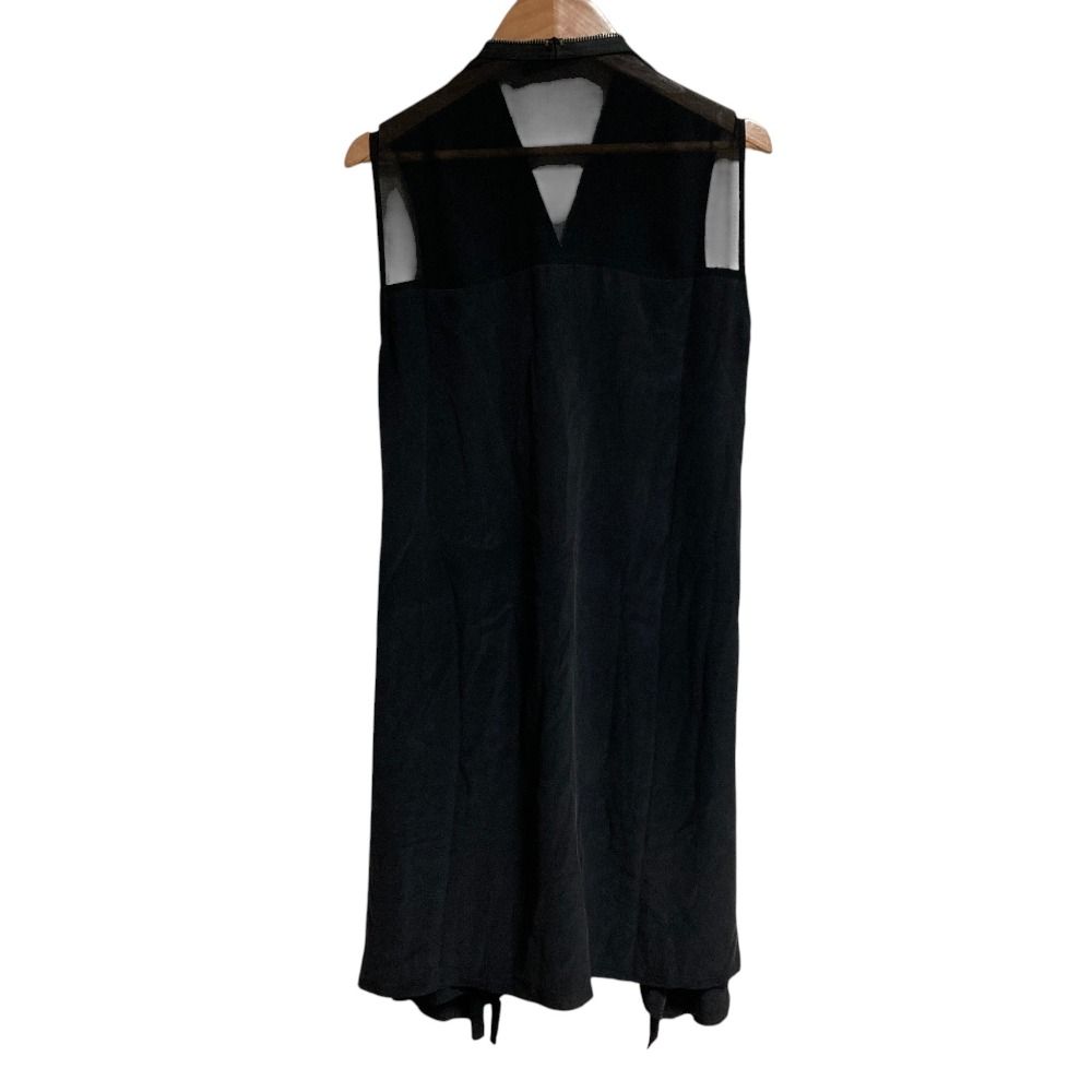 良品 ALLSAINTS オールセインツ JAYDA DRESS シルク ノースリーブ ドレープ ドレス ワンピース サイズ6 ブラック レディース 古着 中古 USED