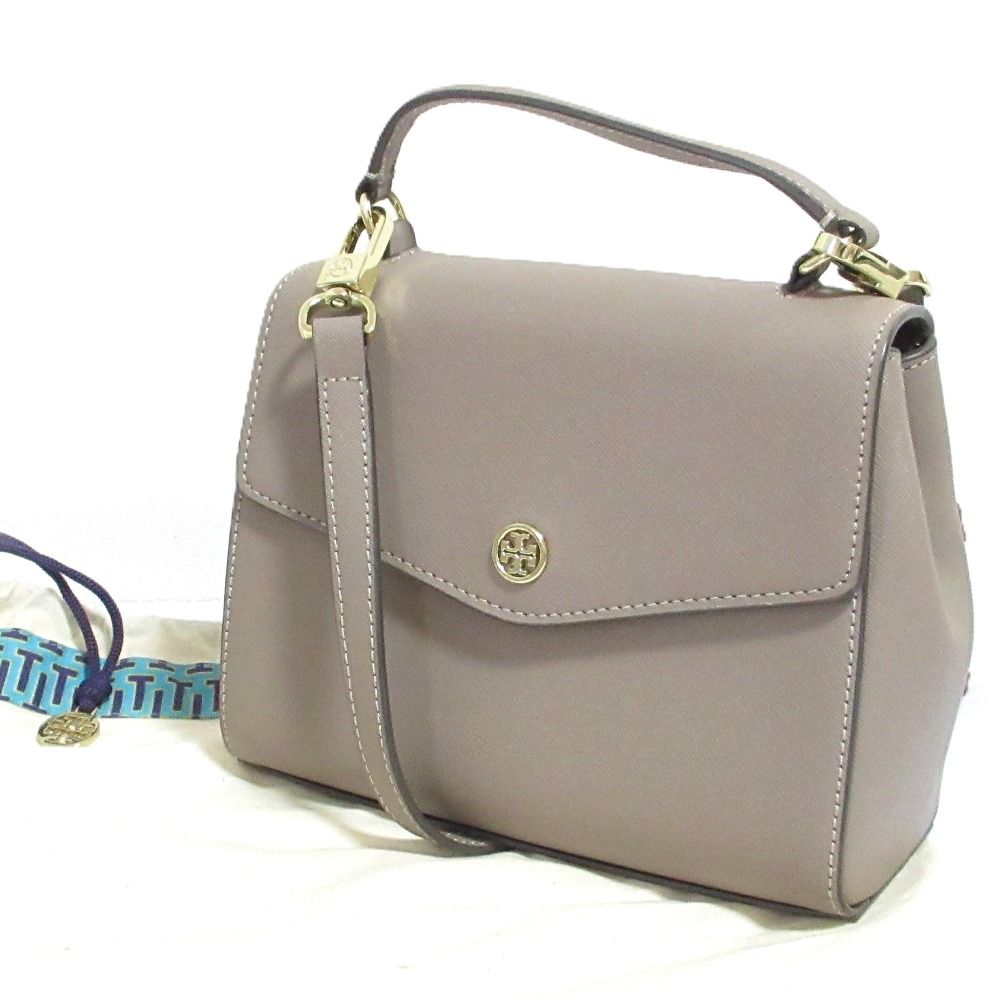 美品 TORY BURCH トリーバーチ ROBINSON レザー 2WAY ショルダーバッグ ハンドバッグ グレージュ レディース 古着 中古 USED