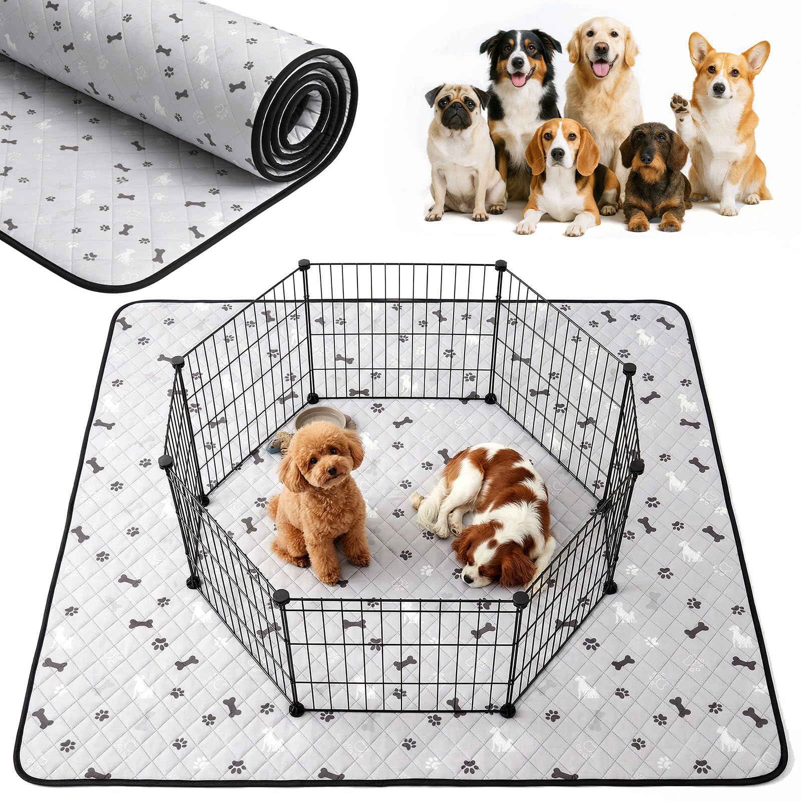 Tresbro 洗えるペットシーツ 犬猫 大判 [2重超吸水 漏れ防止] おしっこマット 下敷き ベッドマット 滑り止め付き 洗濯機丸洗い 繰り返し使用 速乾エコ素材 シニア犬の介護用シーツ 多頭飼いに最適 ケージ対応で快適な空間作り 182 c2d5bb83 6,776円
