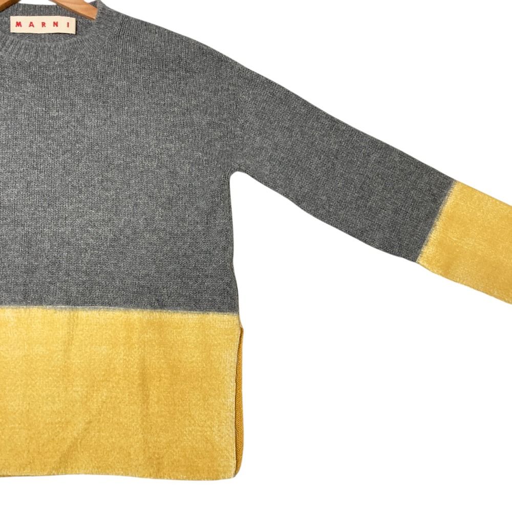 美品 MARNI マルニ バイカラー カシミヤニット サイズ38 グレー