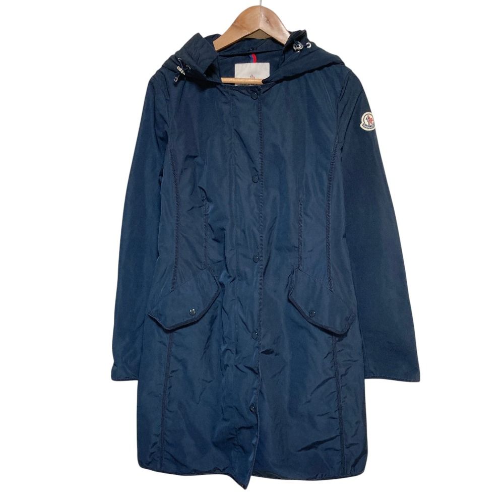 美品 MONCLER モンクレール ARGELINE ナイロン フーデッドコート 0 ネイビー レディース 古着 中古 USED