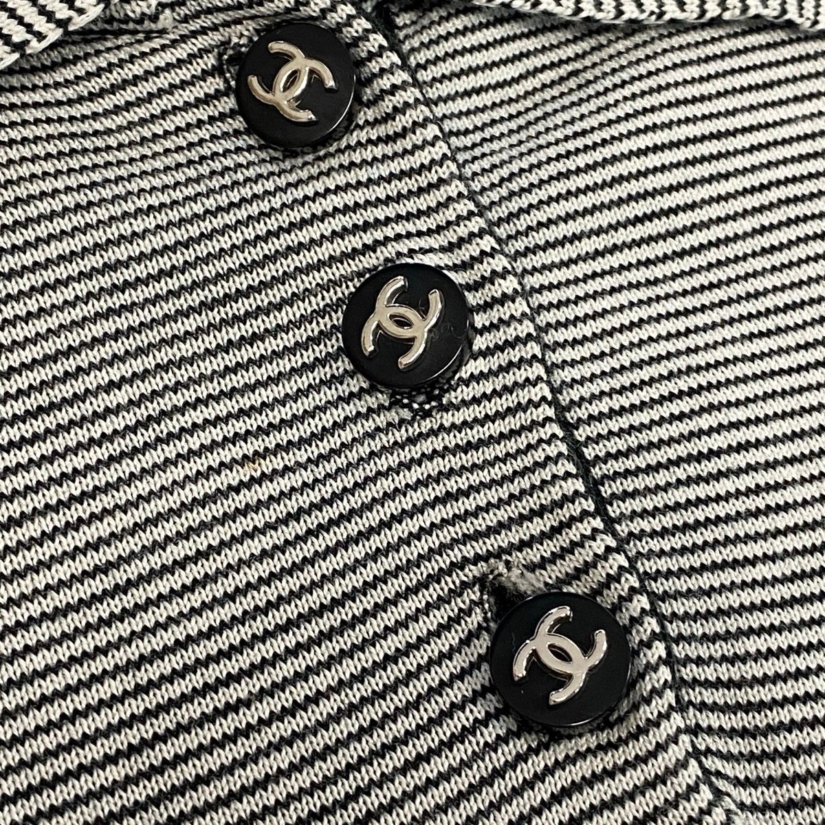 6422【美品・サイズ36】シャネル CHANEL ココマーク刺繍半袖ポロシャツ Ce29 CHANEL BOUTIQUE シャネル 1997年 ココマークボタン 半袖