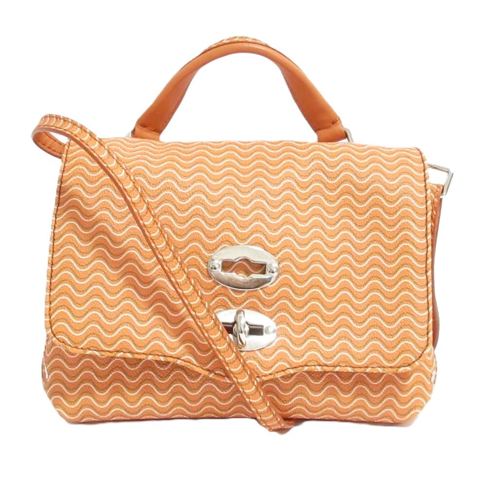 美品 ZANELLATO ザネラート POSTINA BABY DAILY ポスティーナ 2WAY ミニ ショルダーバッグ オレンジ レディース 古着 中古 USED