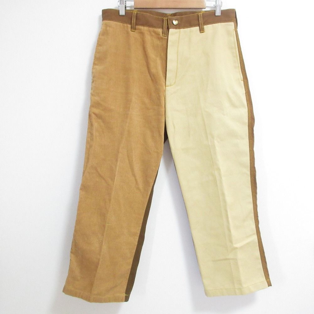 良品 23SS MARNI マルニ カーハート コラボ カラーブロックパンツ ブラウン Mサイズ ベージュ メンズ 古着 中古 USED