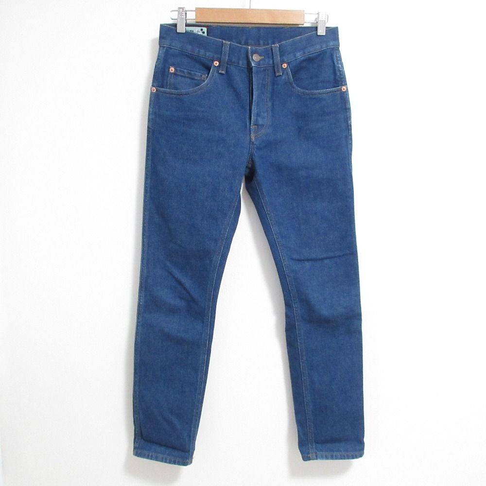良品 GUCCI グッチ ディズニーコラボ ミッキーワッペン デニムパンツ W28 インディゴ レディース 古着 中古 USED